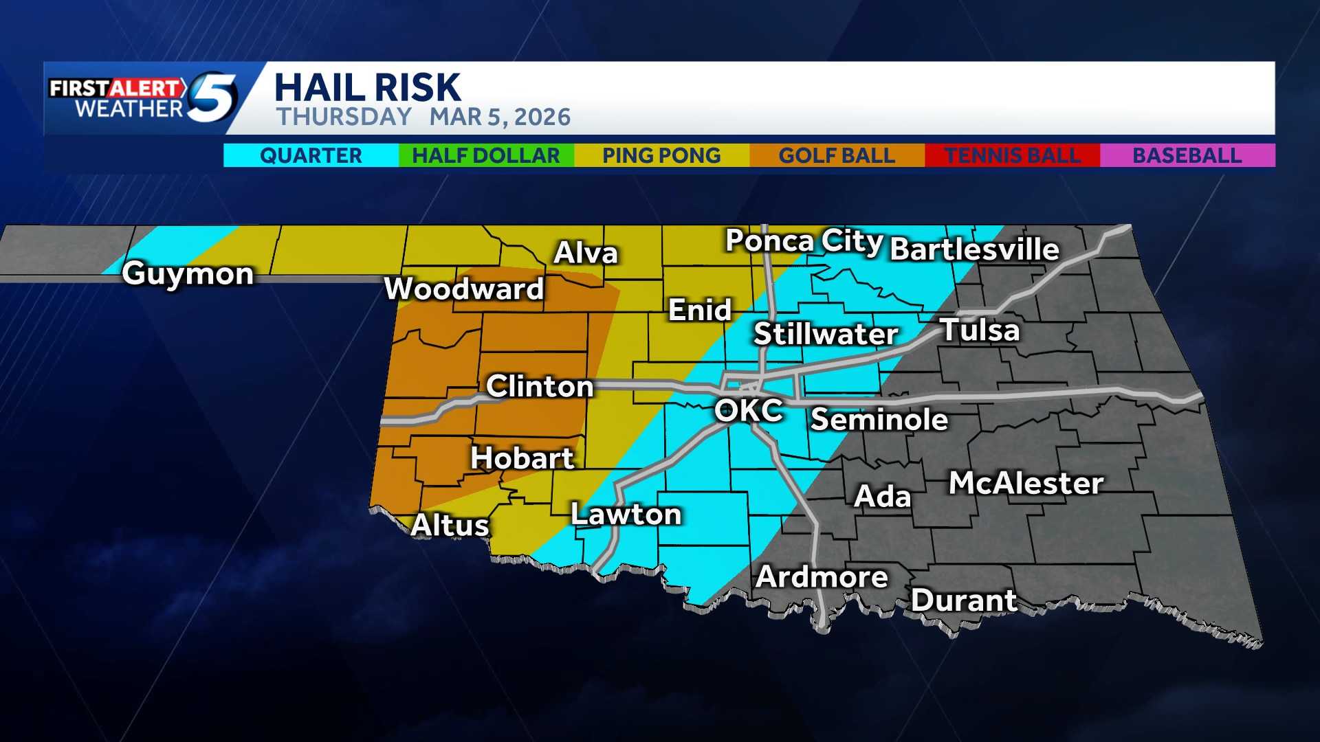 Oklahoma Weather: Severe storms with tornado risk Thursday - KOCO