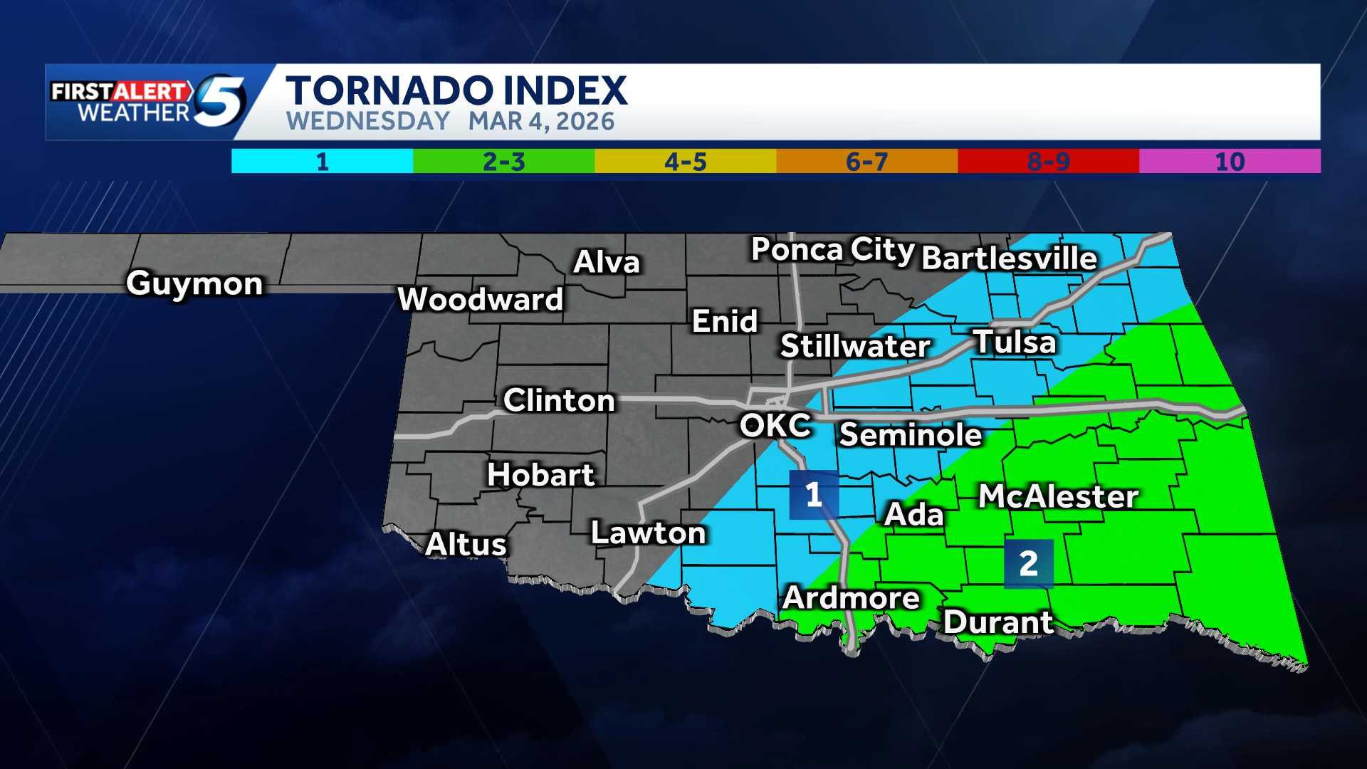 Oklahoma storm forecast: Cooler with severe weather risk for some - KOCO