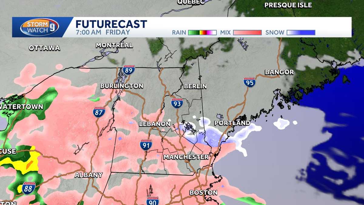 More snow, wintry mix expected in New Hampshire Thursday night into Friday