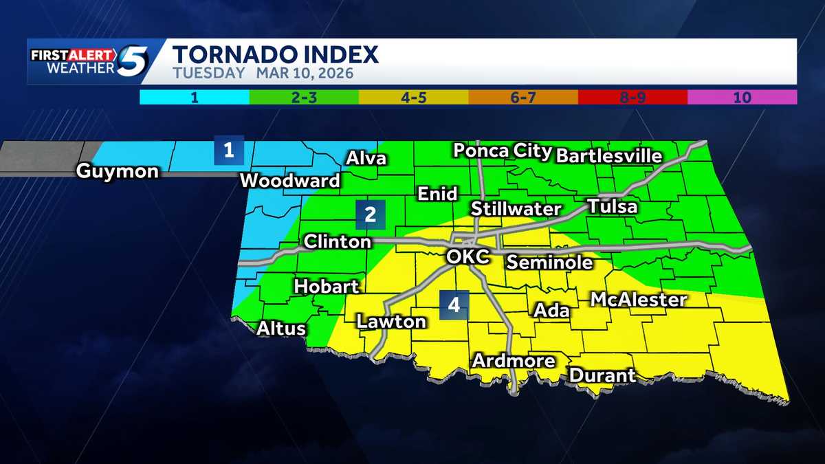 TIMELINE: Oklahoma severe storm threat upgraded amid tornado risk on Tuesday