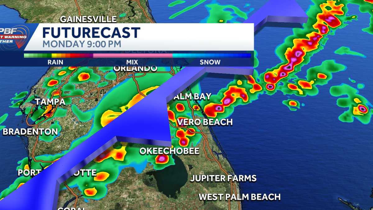 As rain moves into South Florida, temperatures expected to be cooler on Tuesday