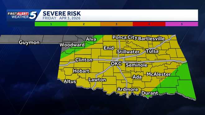 Oklahoma Weather: Severe storms with tornado risk return Friday