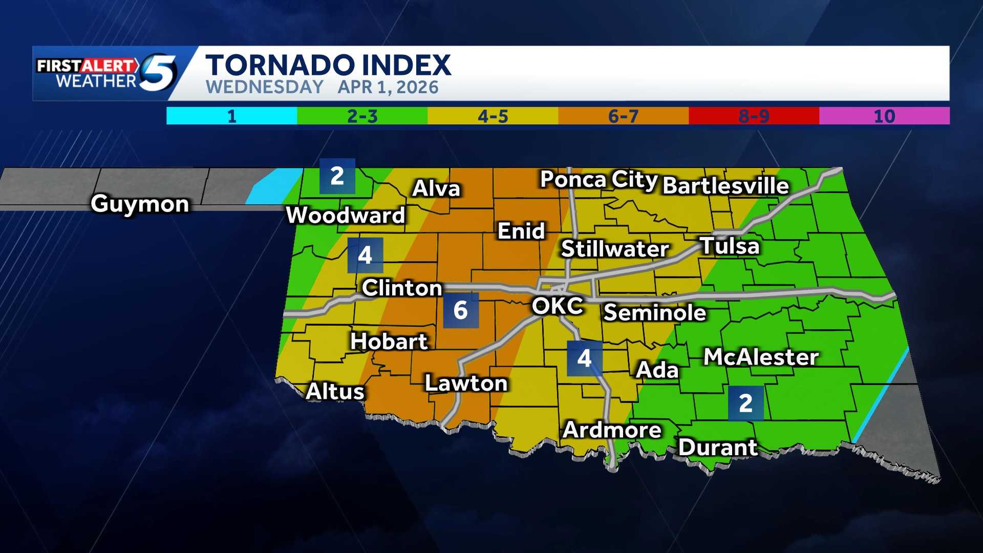 FORECAST: Oklahoma storms with tornado risk likely Wednesday - KOCO