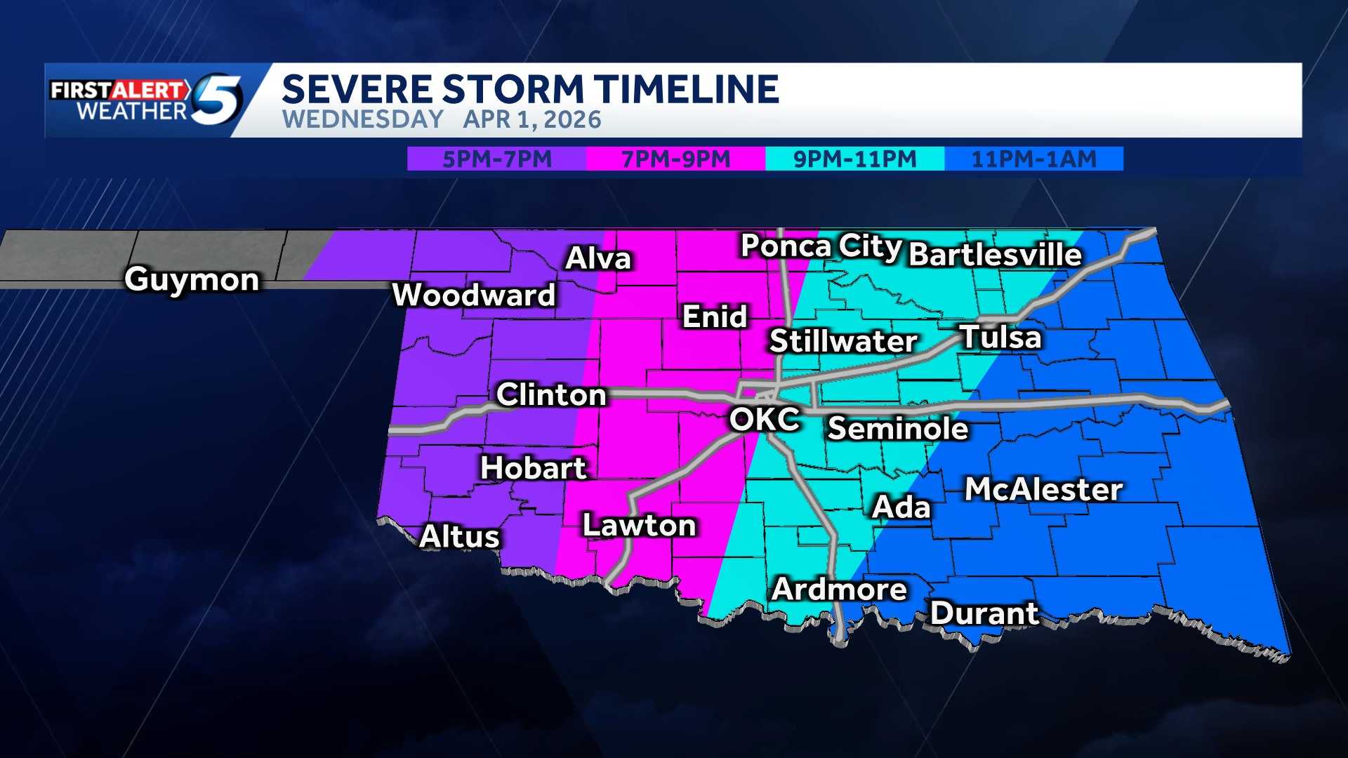 Oklahoma storms bring tornado warnings, flash flooding to state - KOCO