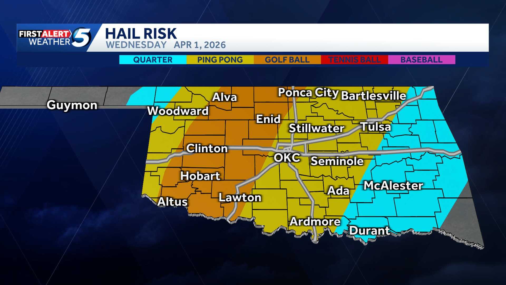 FORECAST: Oklahoma storms with tornado risk likely Wednesday - KOCO