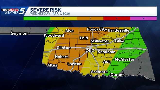 TIMELINE: Storms bring risk of tornadoes, large hail to Oklahoma