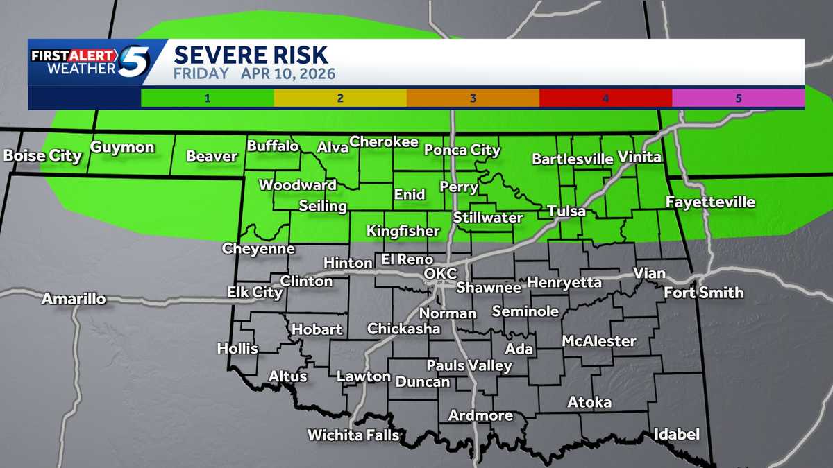 TIMELINE: Oklahoma to see several days of severe storm risks starting later this week
