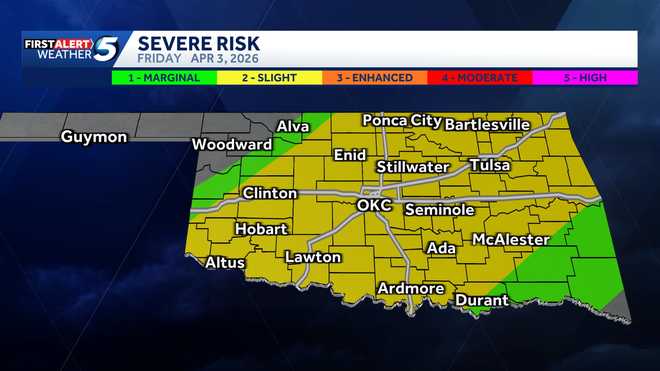 April 3, 2026, Oklahoma risk zone