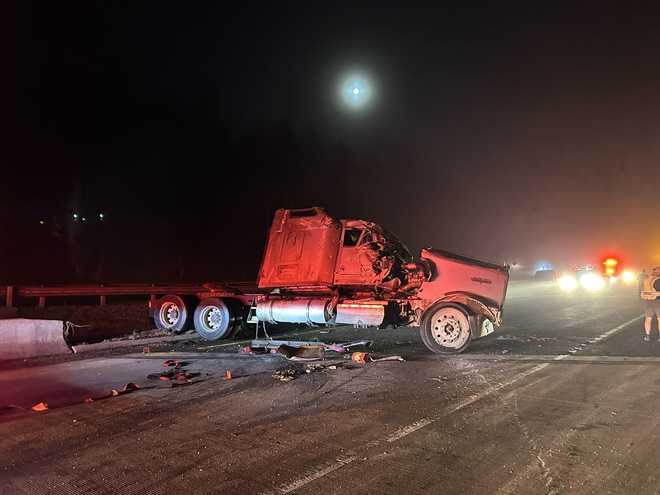 tractor trailer spills milk