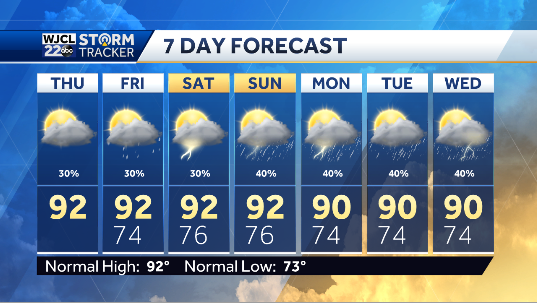 A hot one this afternoon with shower or storm possible - WJCL