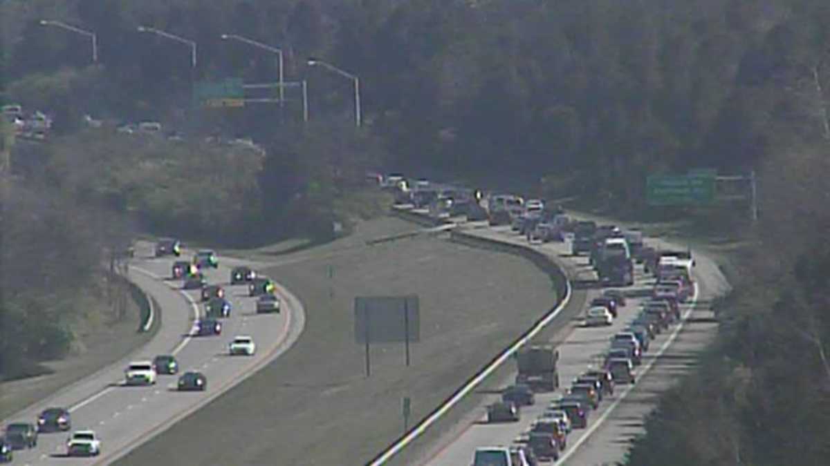 Crews respond to a crash on I-74E at Rybolt, highway is shut down