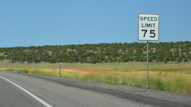 75 mph speed limit sign in Millard, Utah
