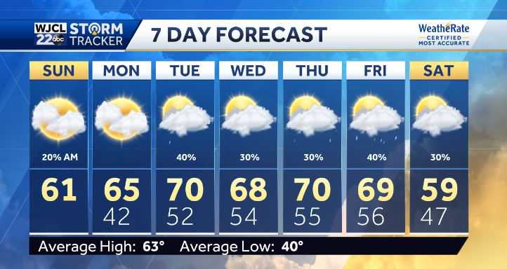 Sunshine comes back today but rain returns soon - WJCL