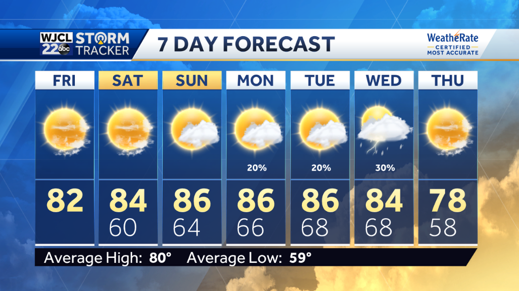Lots of sun and pleasantly warm this weekend - WJCL