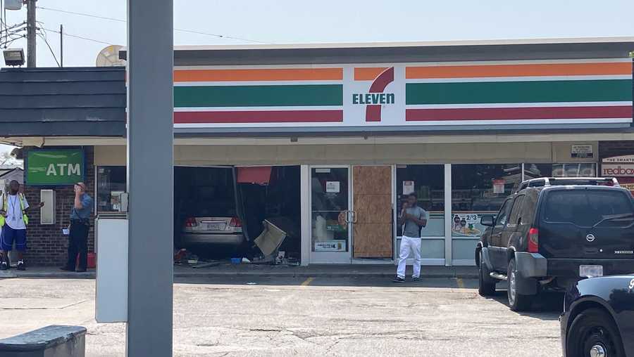car crashes into 7-eleven store