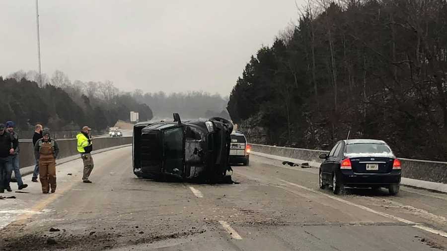 Photos Icy Conditions Snarl Traffic