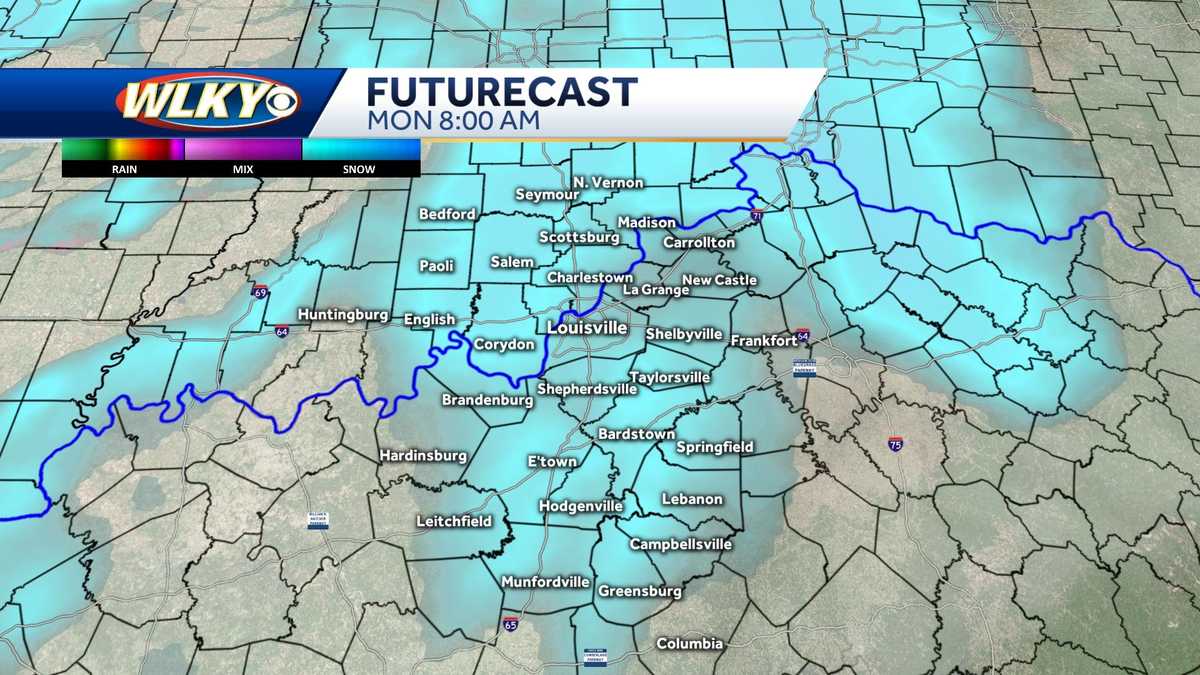 Flurries and light snow showers possible on Monday