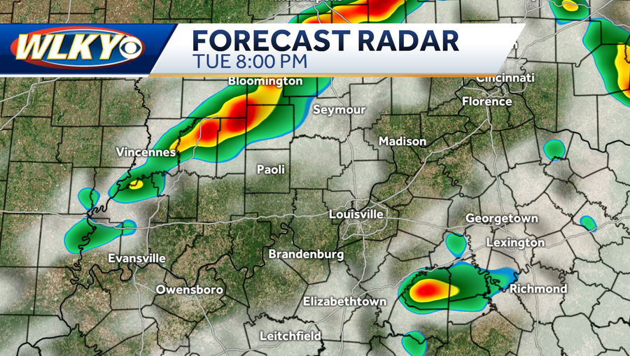 Louisville area severe weather timeline for Tuesday