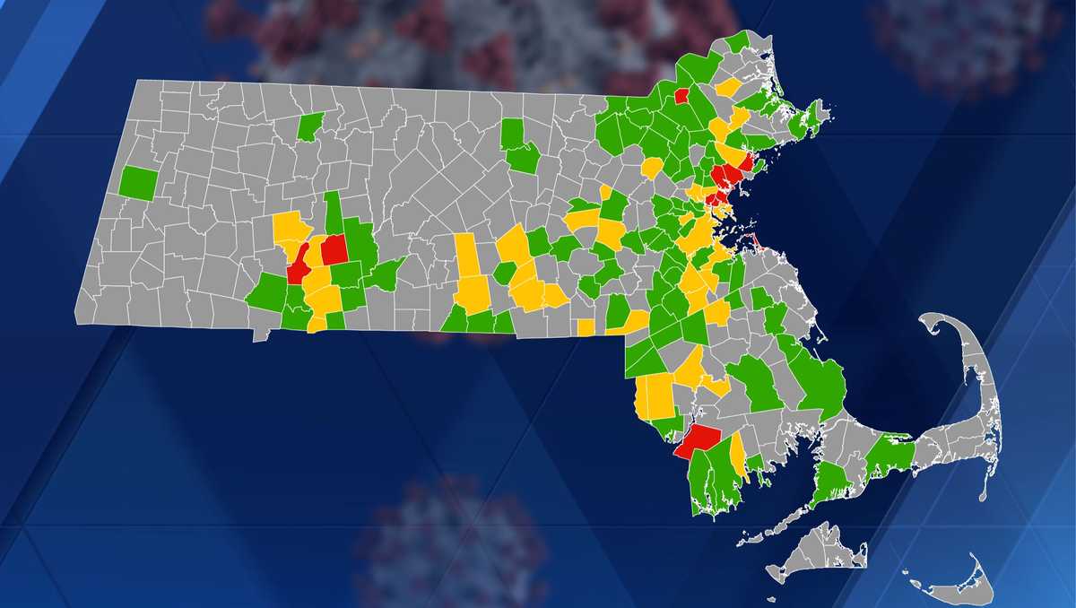 Massachusetts health officials add numerous communities to Red, Yellow