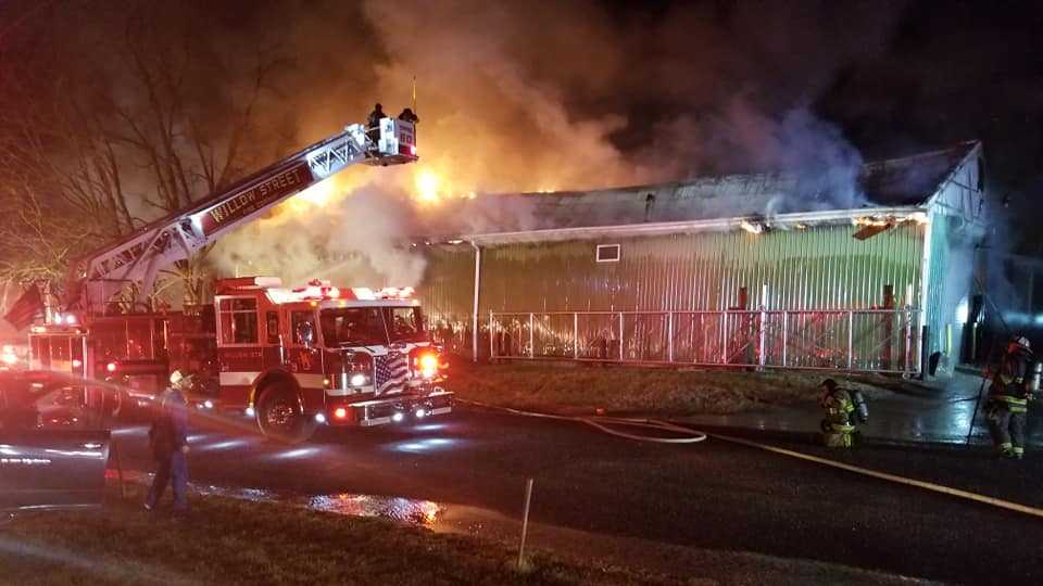 Fire destroys business in Strasburg Township, Lancaster County