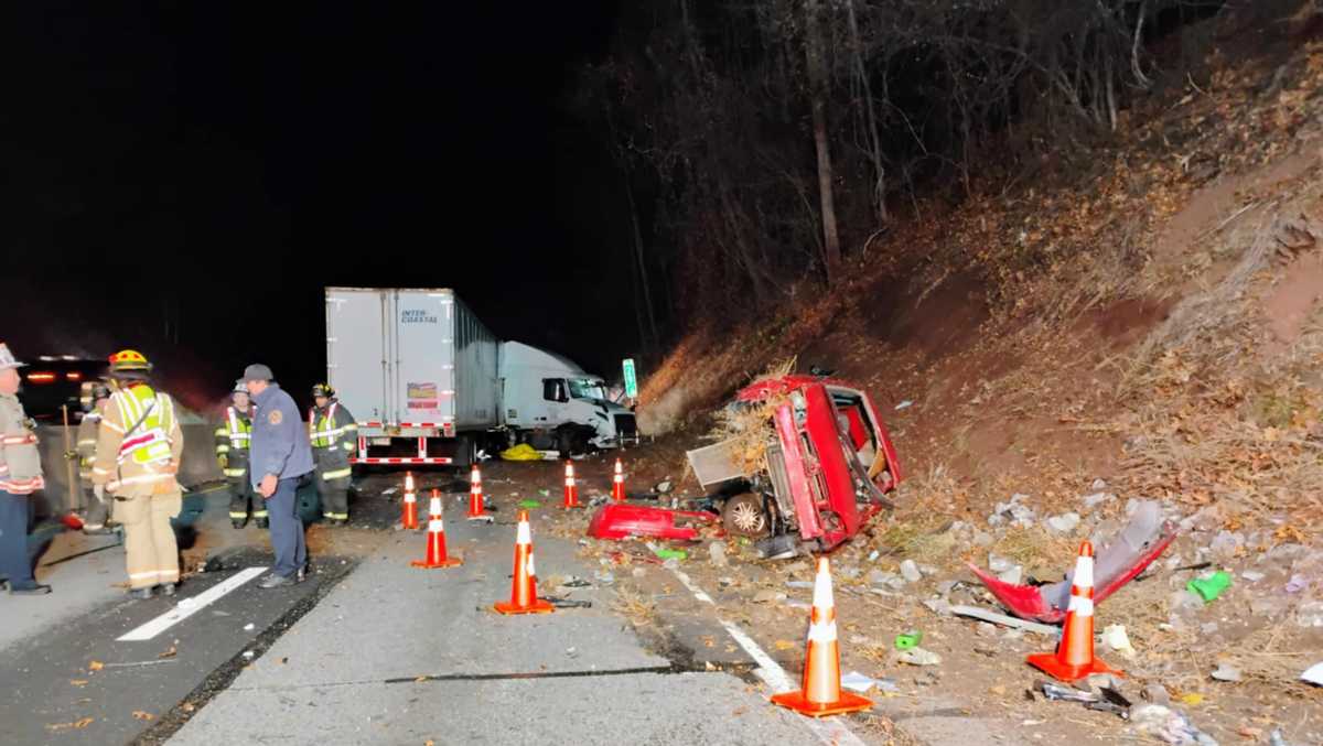 Photos: Tractor-trailer demolishes unoccupied car on Interstate 83 in ...