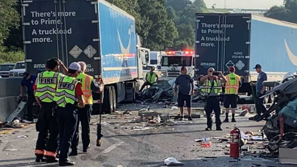 I 85 North Back Open After Tractor Trailer Crash Causes Miles Long Backup I 85 North Back Open After Tractor Trailer Crash Causes Miles Long Backup