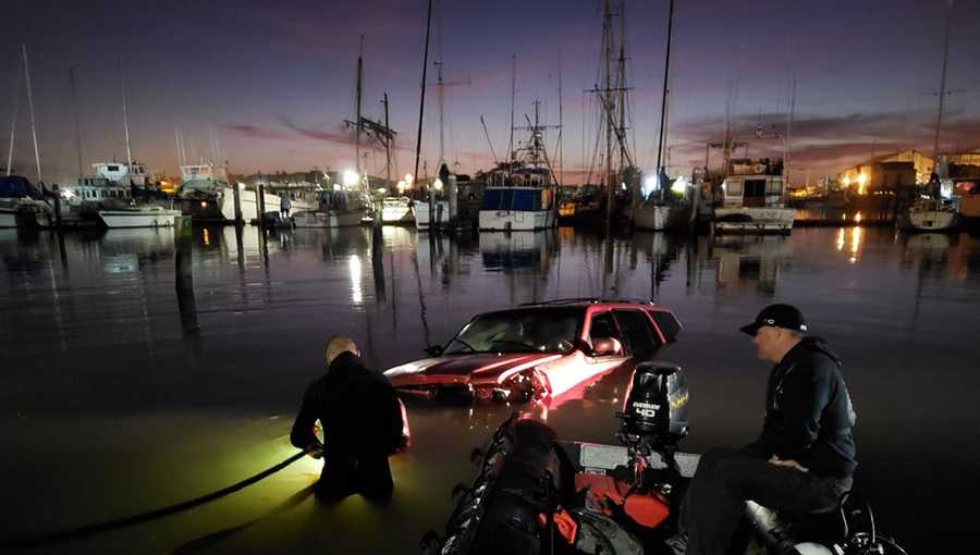 MOSS LANDING Car pulled out of Moss Landing Harbor, crashed after