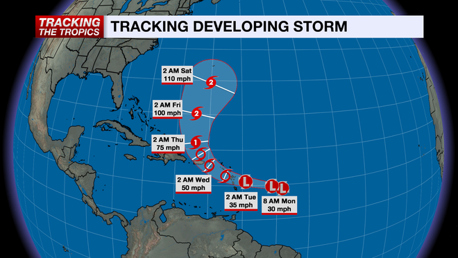 tracking developing storm