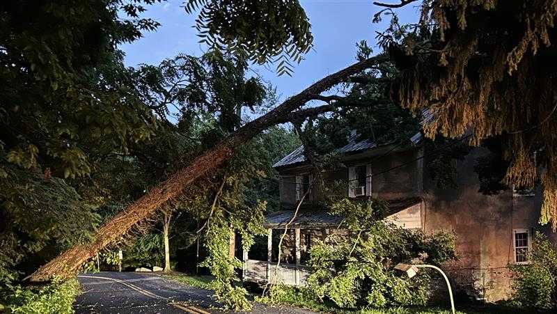 Tree down on house in Lancaster County, emergency crews respond