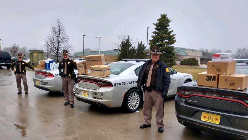 Iowa State Patrol brings medical supplies to areas in need