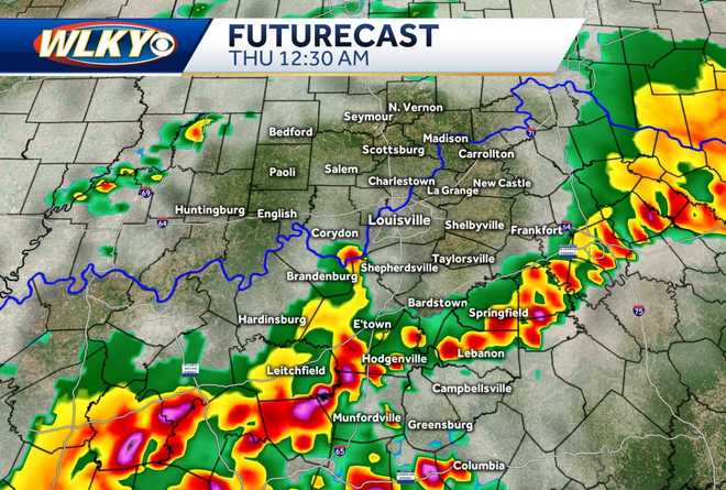 Severe weather threat moves out of Louisville area