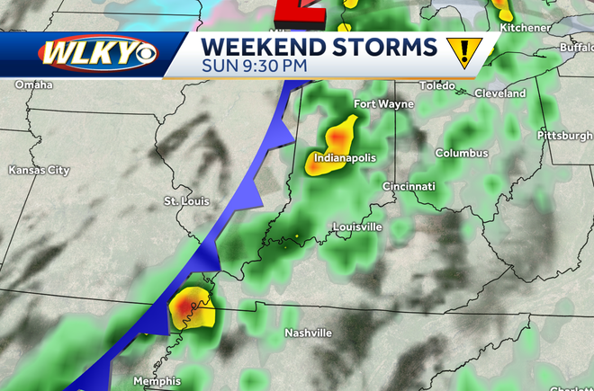 Louisville weekend weather: Severe storm risk Sunday