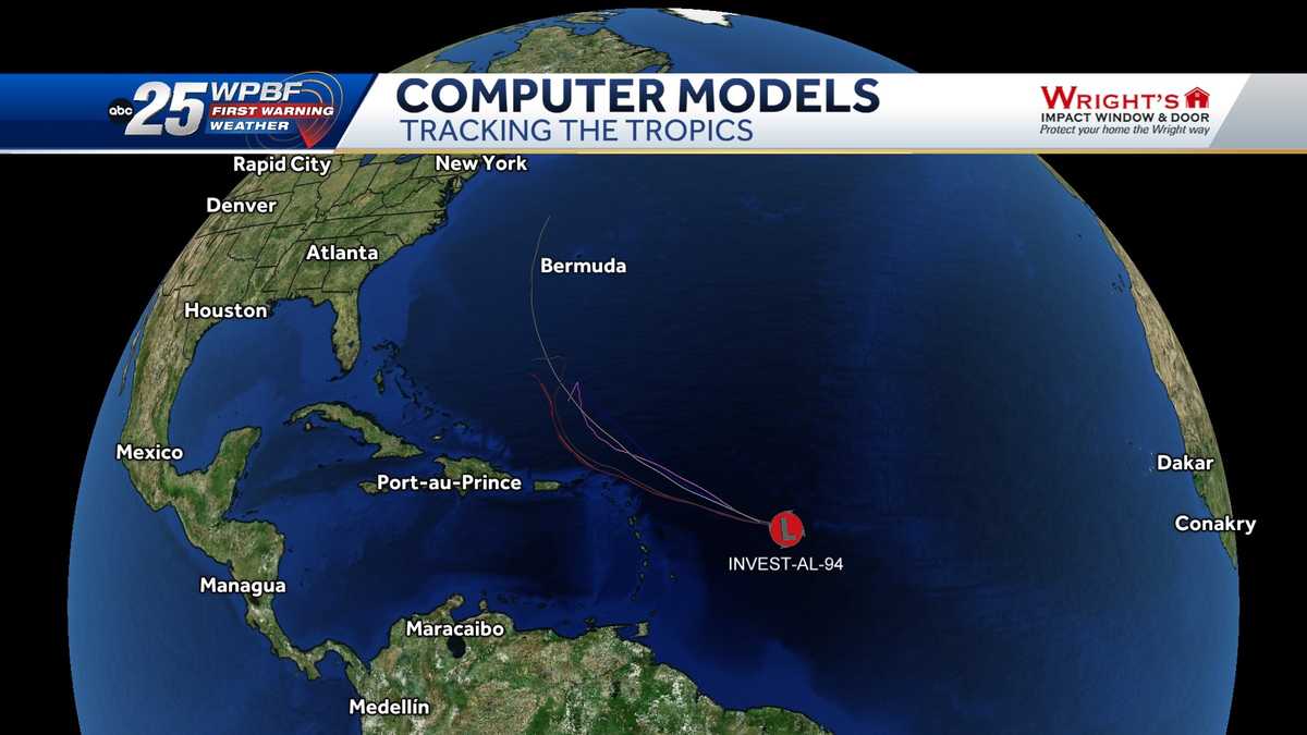 Tracking Invest 94L Maps and computer models