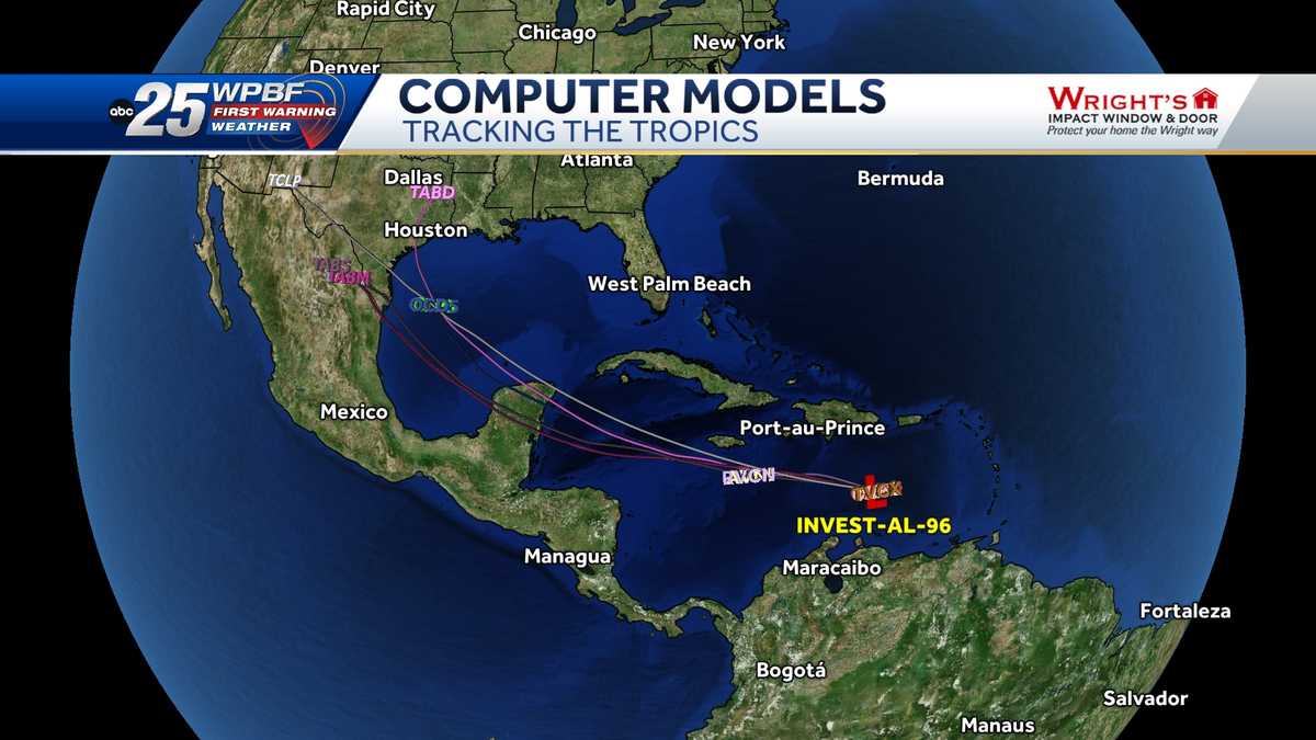 Tracking Invest 96L Maps and computer models