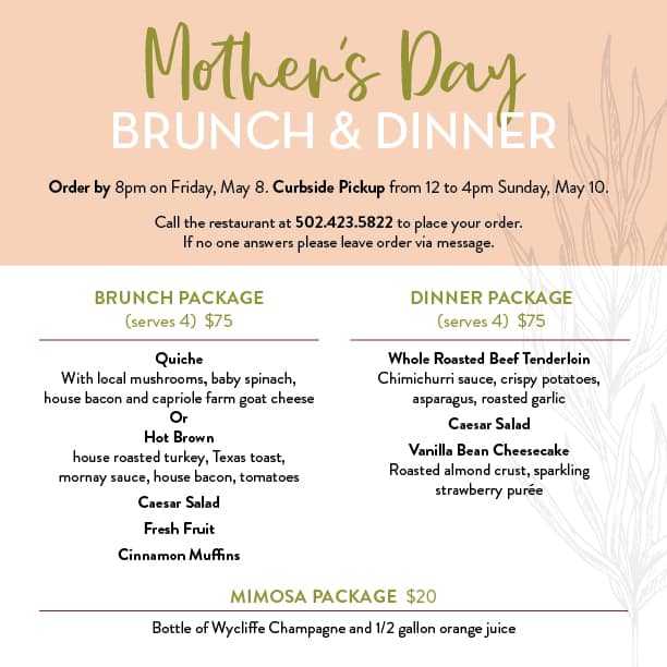 Mother's Day ToGo Where to order a local meal for mom