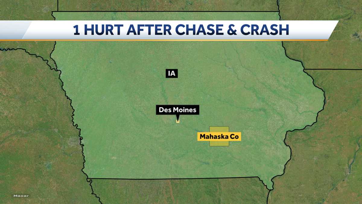 Iowa State Patrol chase ends in crash, injury
