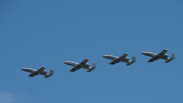 A-10 'KC Hawgs' return for 4th AFC Championship Game flyover