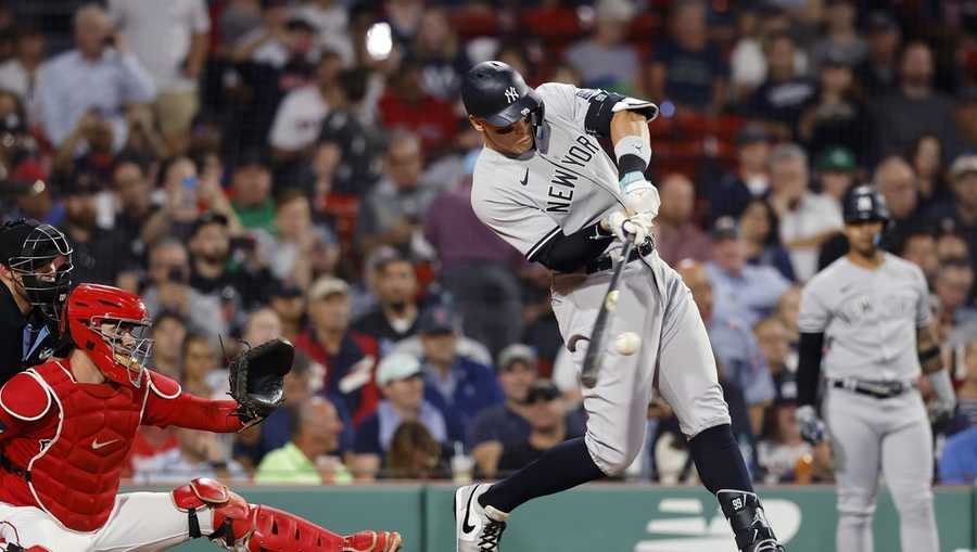 Judge hits grand slam to help Yankees beat Red Sox for doubleheader split