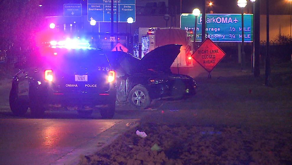 One person injured in crash near Eppley Airfield