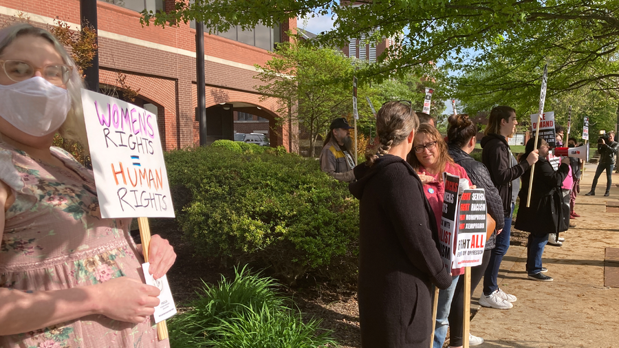 abortion rights protesters in fayetteville