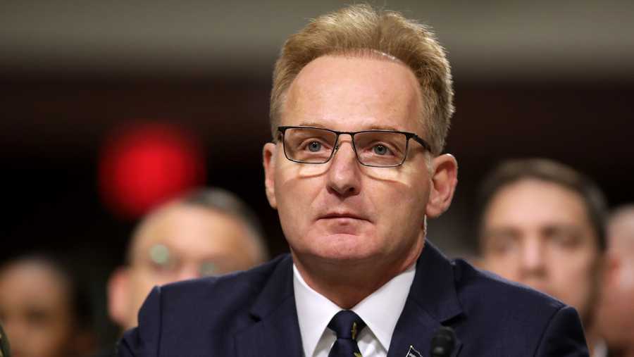 Acting Navy Secretary Thomas Modly testifies before the Senate Armed Services Committee in the Dirksen Senate Office Building on Capitol Hill December 03, 2019 in Washington, DC. 