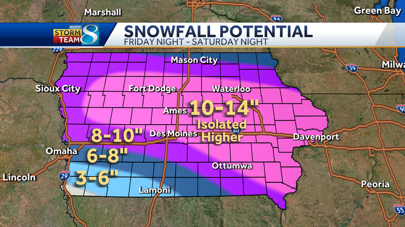 Winter storm reaches central Iowa; expect significant snow through Saturday night