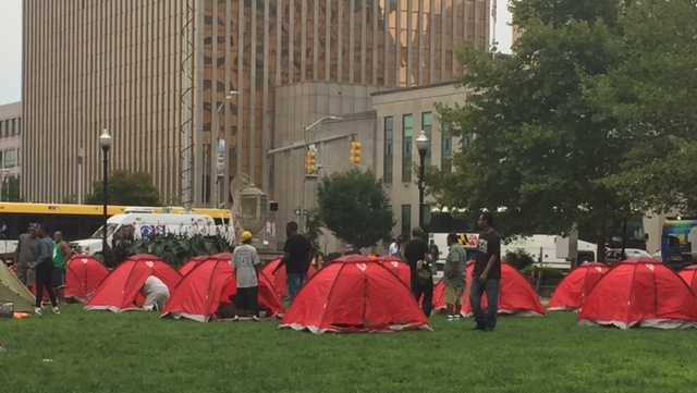 Activists camp out in front of City Hall over racial equality