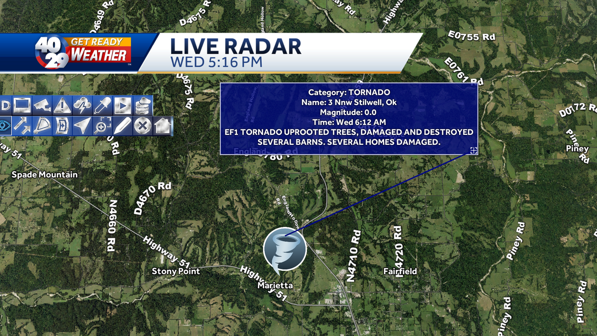 National Weather Service confirms tornado hit Adair County, Oklahoma