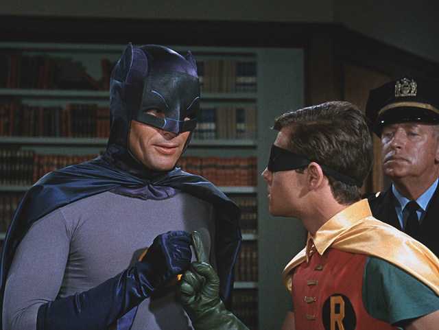 Adam West and Burt Ward as Batman and Robin Adam West and Burt Ward as Batman and Robin