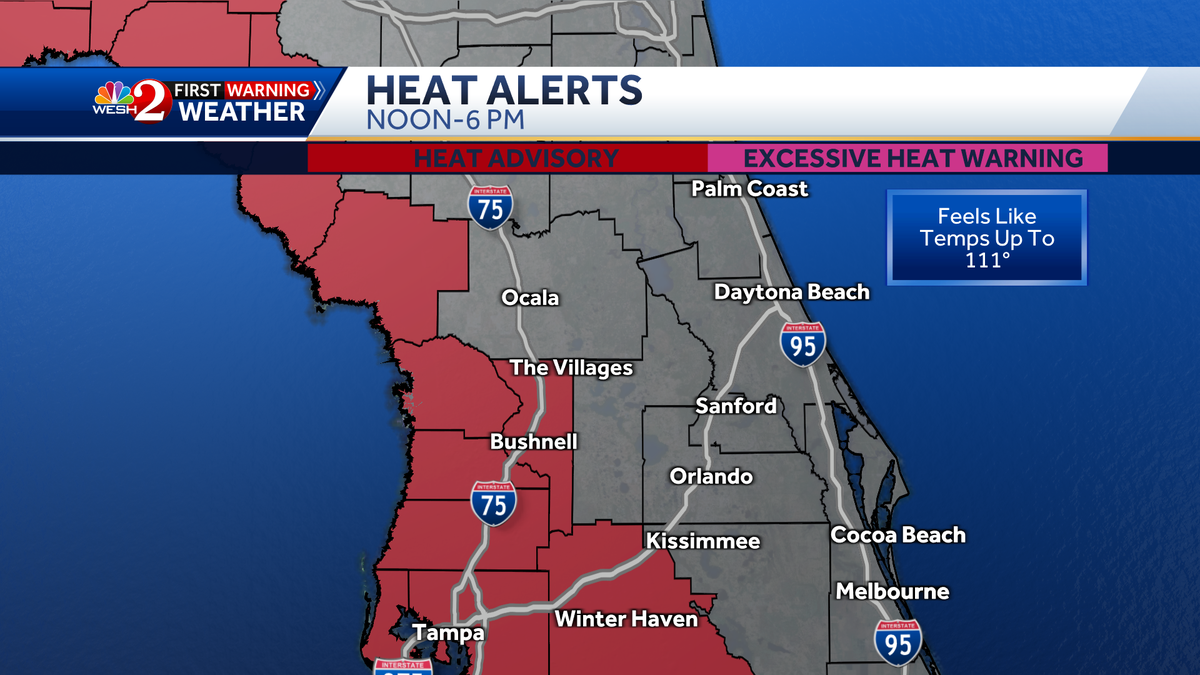 Central Florida reaches nearing record heat Sunday afternoon