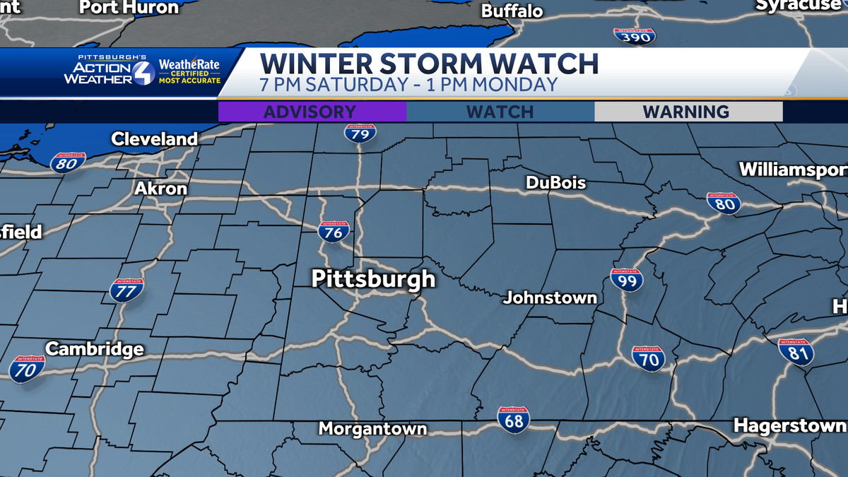 Winter Storm Watch issued: Significant snow across Western Pennsylvania for the weekend