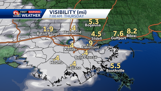 Visibility on Thursday morning