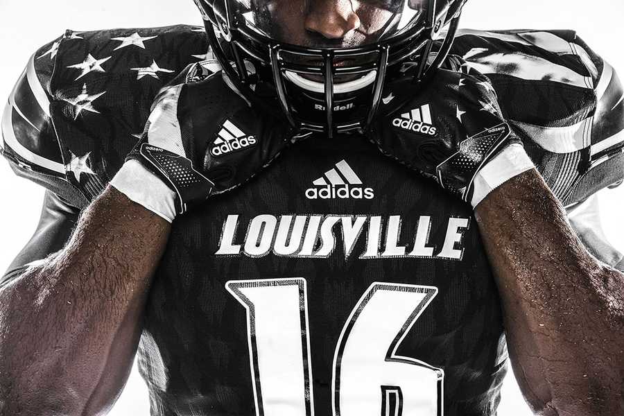 IMAGES: UofL, Adidas debut Young Patriot uniform for Veterans Day