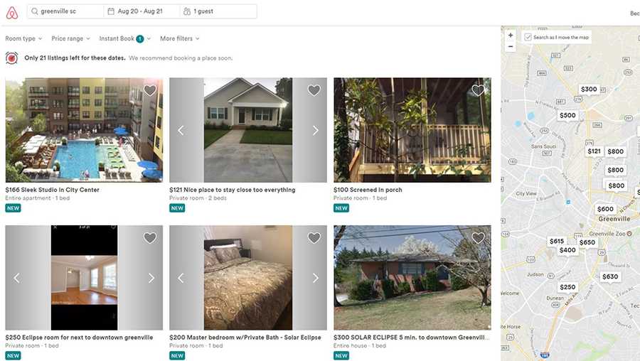 AirBnB hosts cash in on eclipse